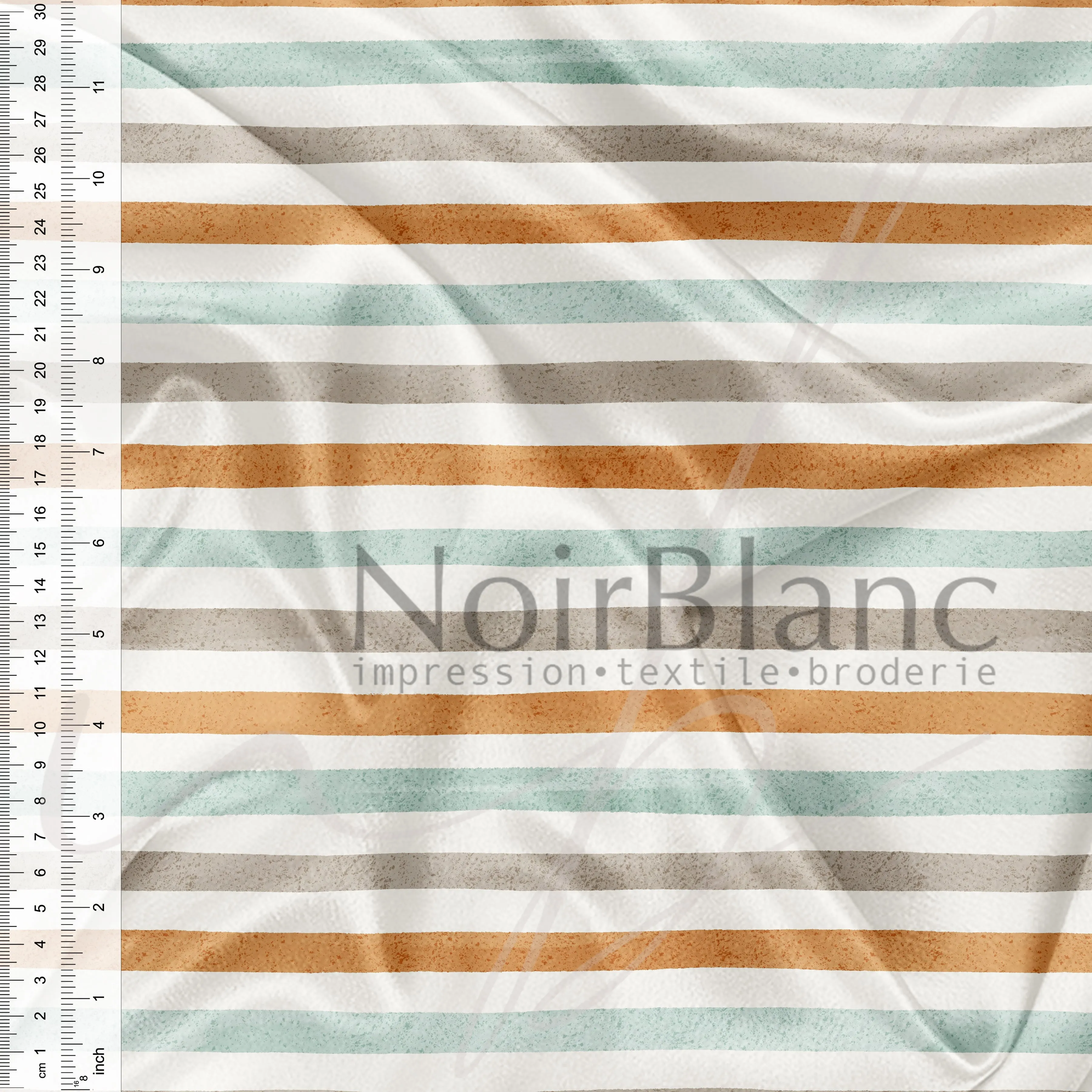 Ligné turquoise orangé beige