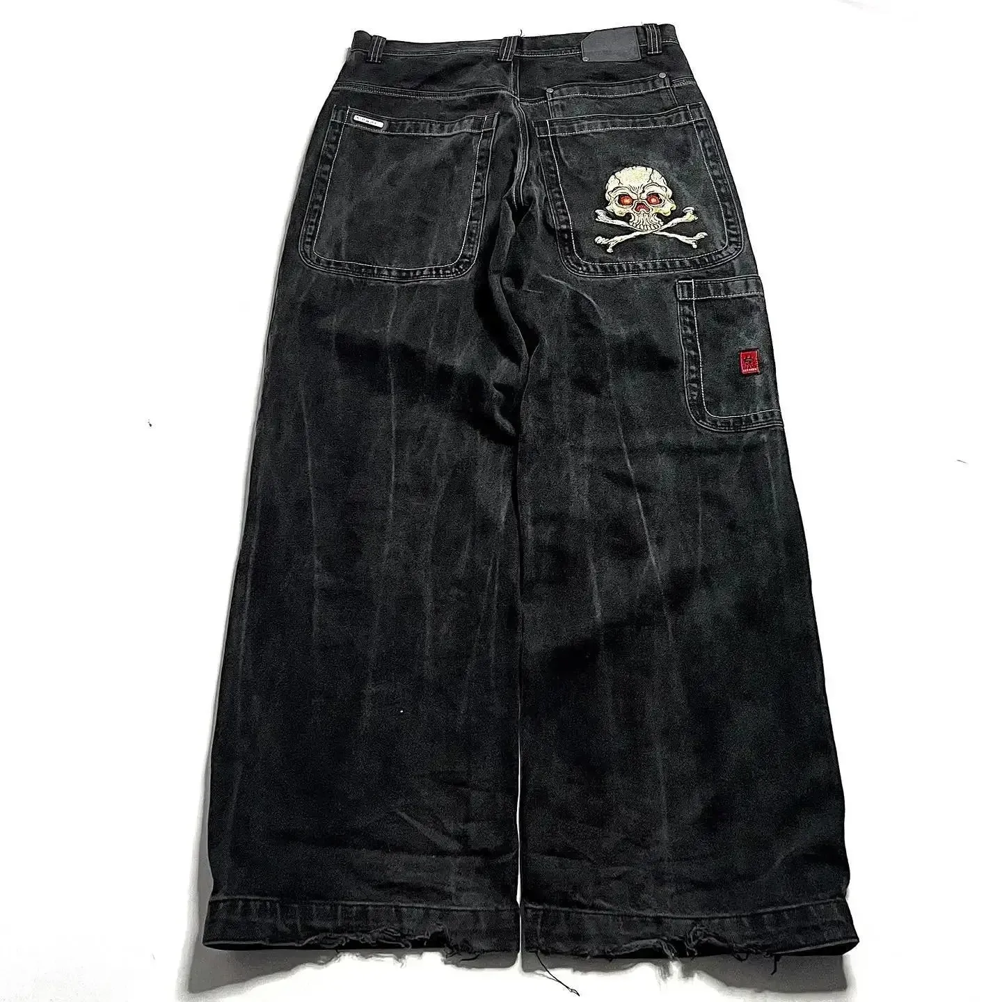 LVSANW 2024 New American Vintage hip-hop washing fashion striped graffiti jeans women's Y2K Harajuku punk Gothic wide pants Streetwear