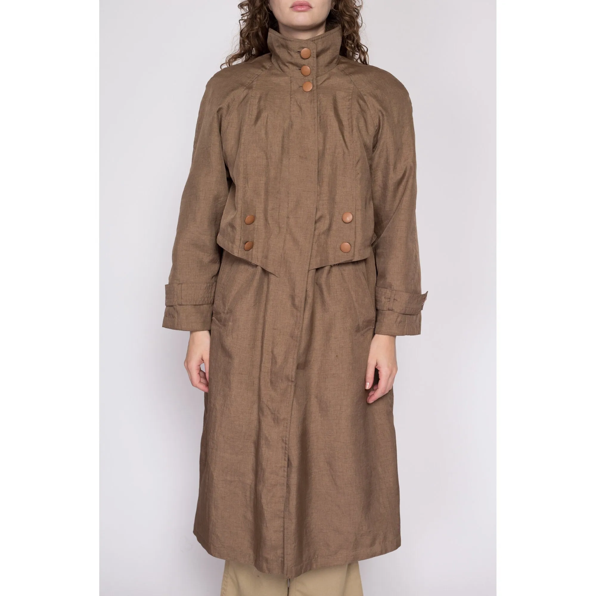 Medium 80s Brown New Wave Trench Coat