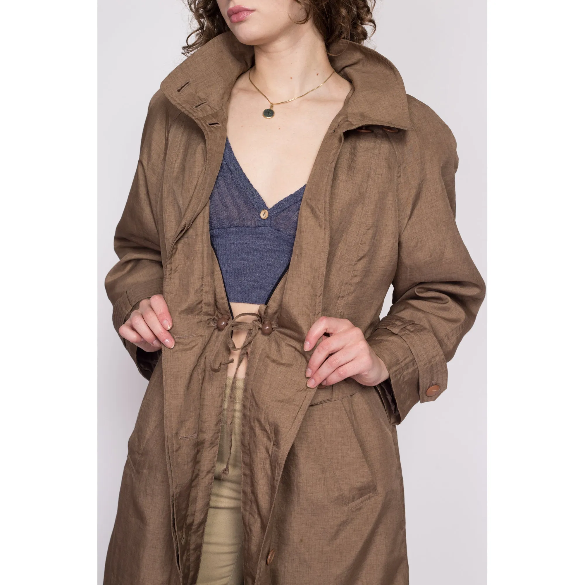 Medium 80s Brown New Wave Trench Coat