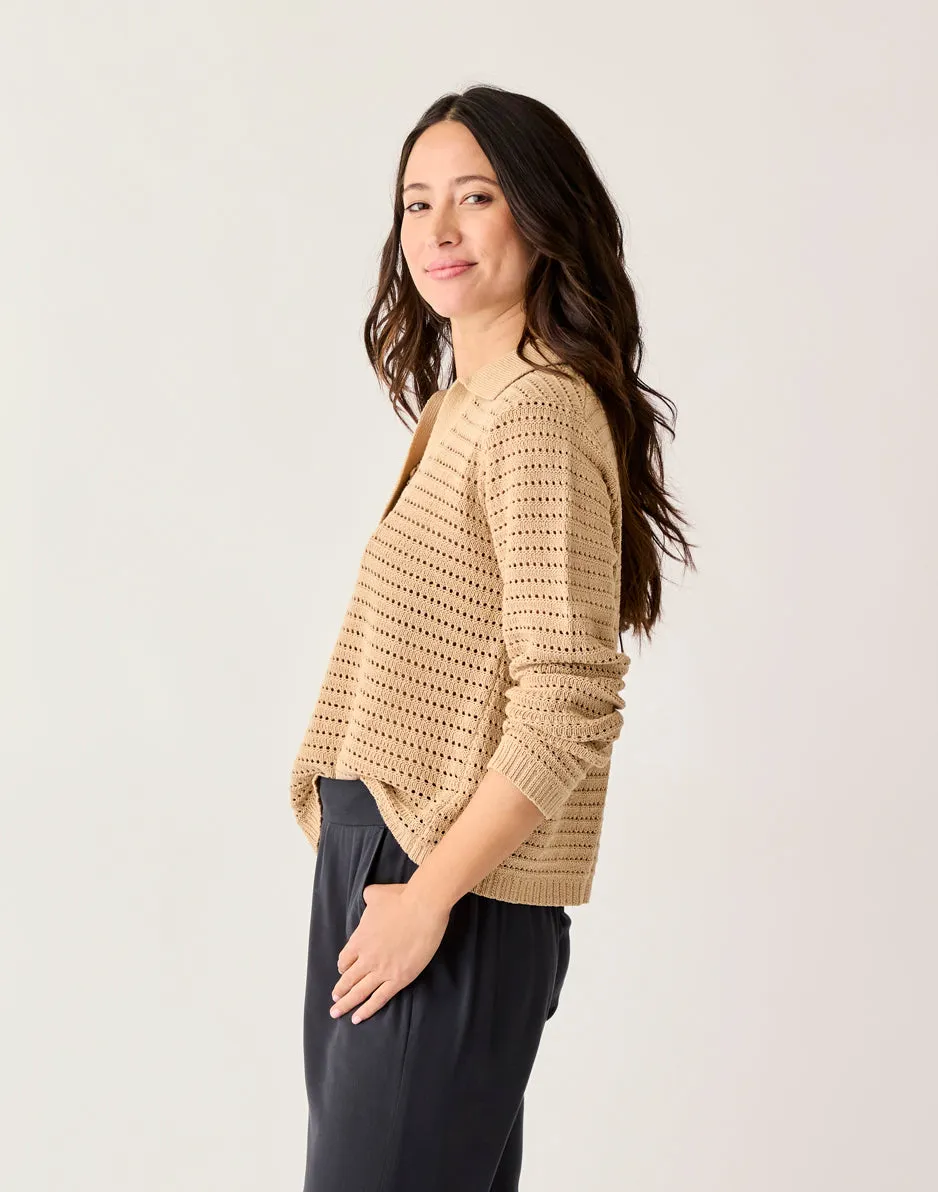 Morgan Polo Sweater: Biscuit