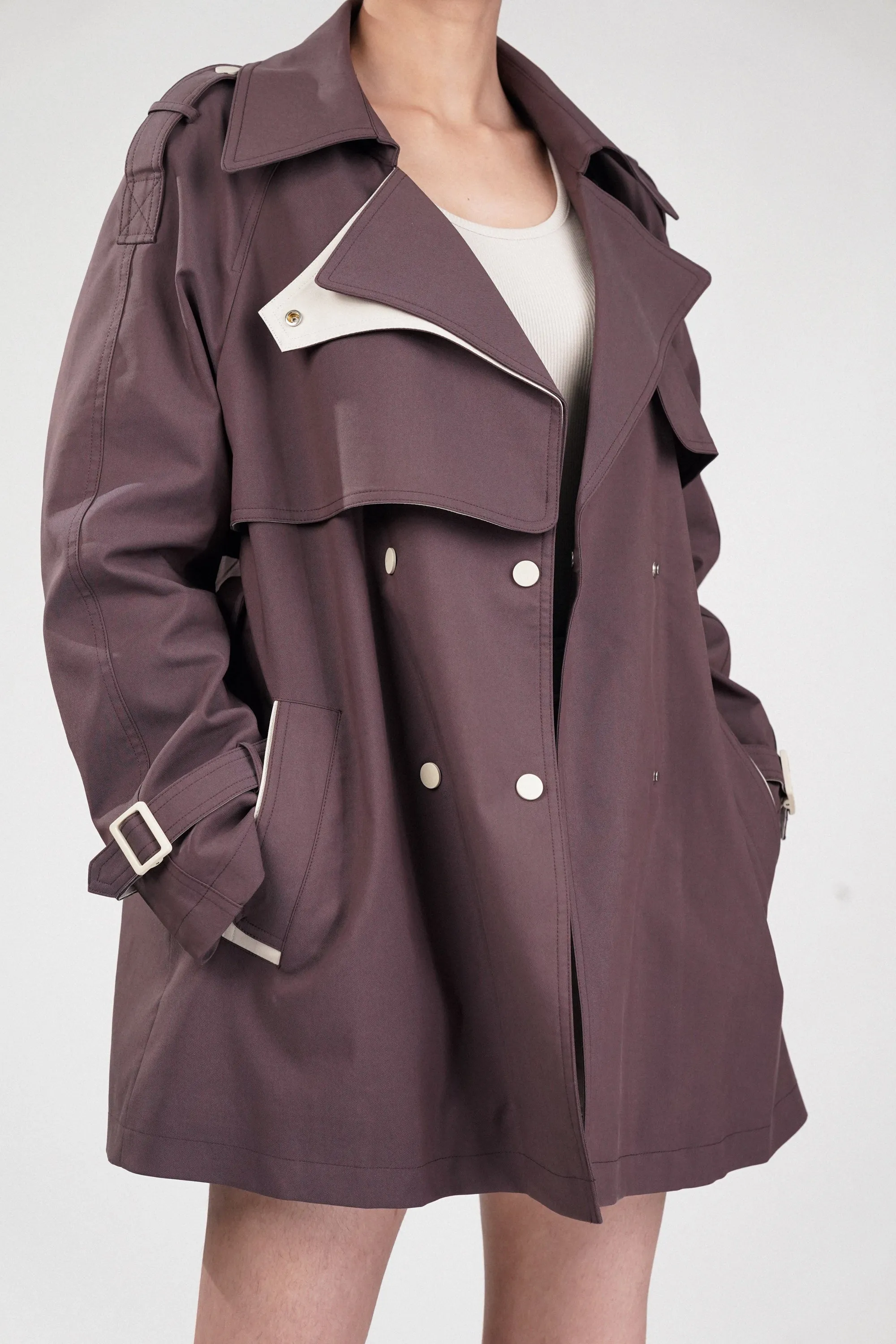 Mulberry Wine Trench Coat