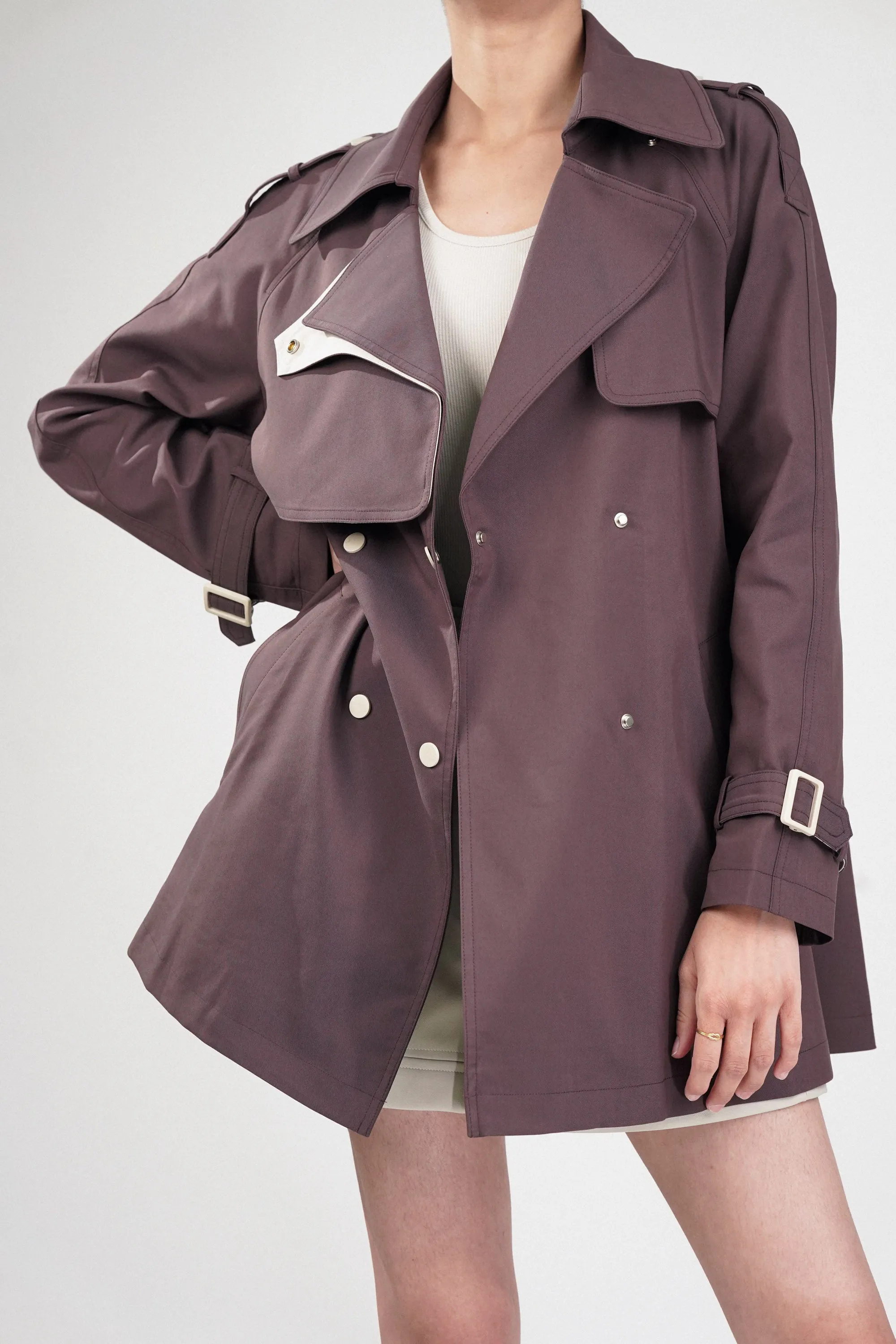 Mulberry Wine Trench Coat