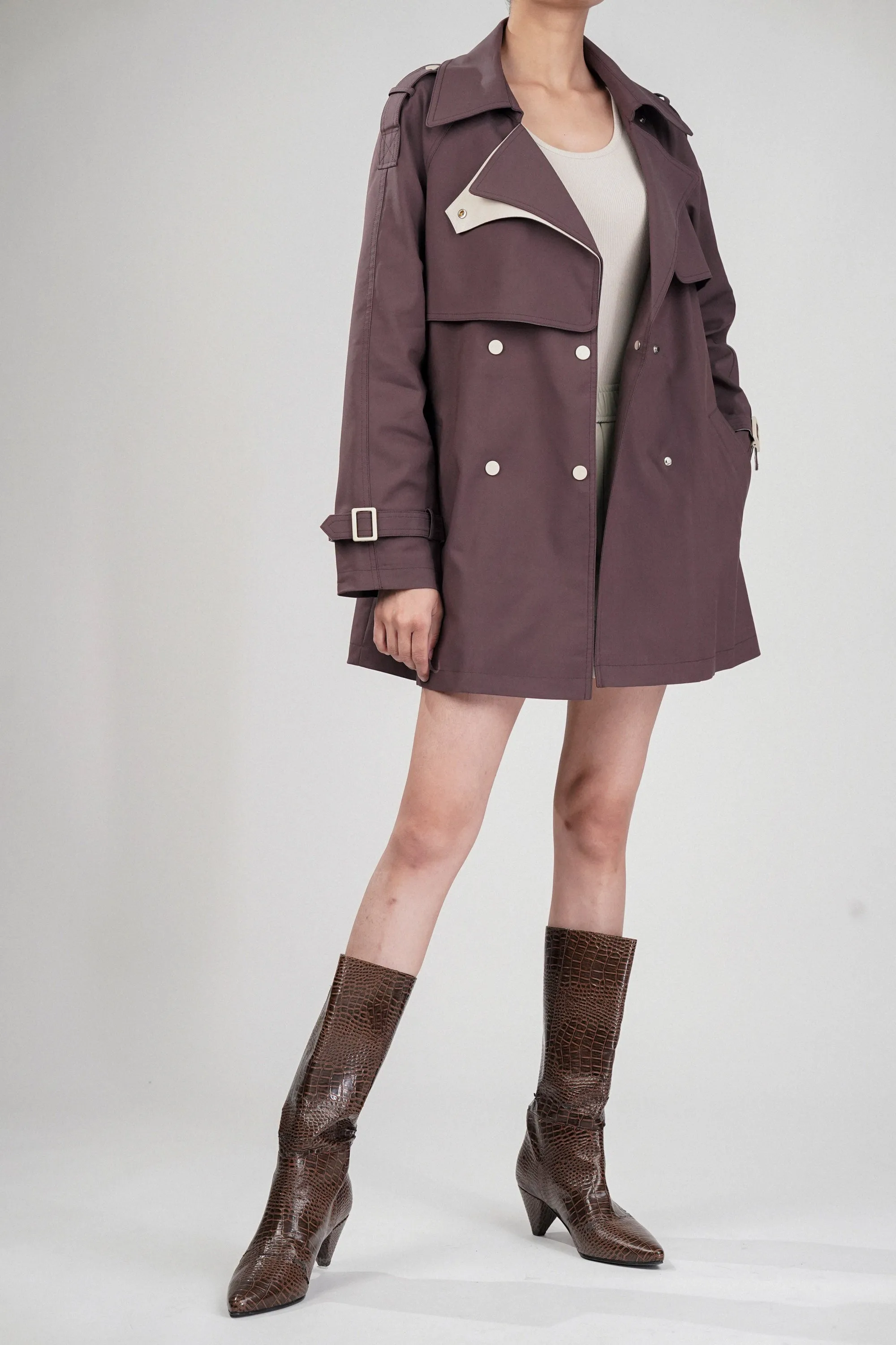 Mulberry Wine Trench Coat