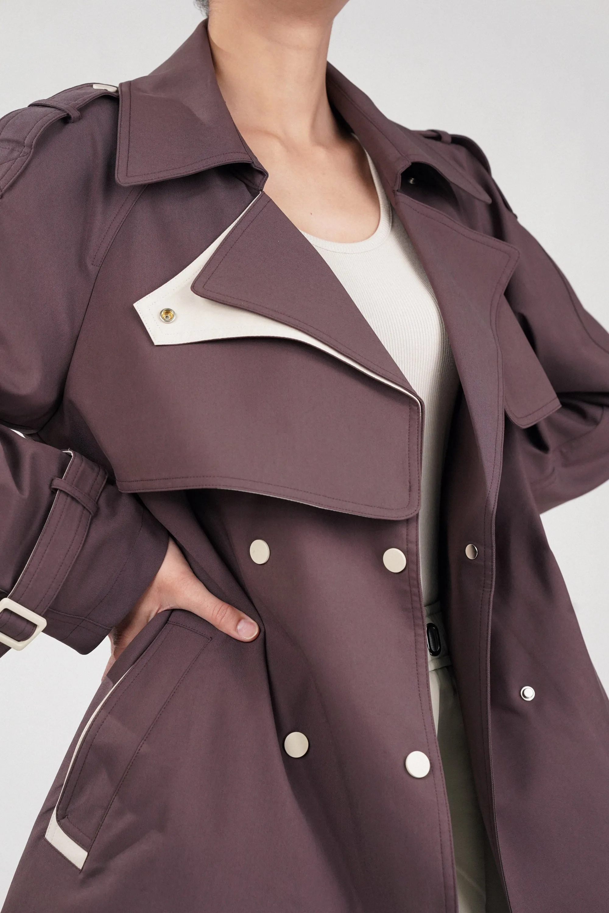 Mulberry Wine Trench Coat