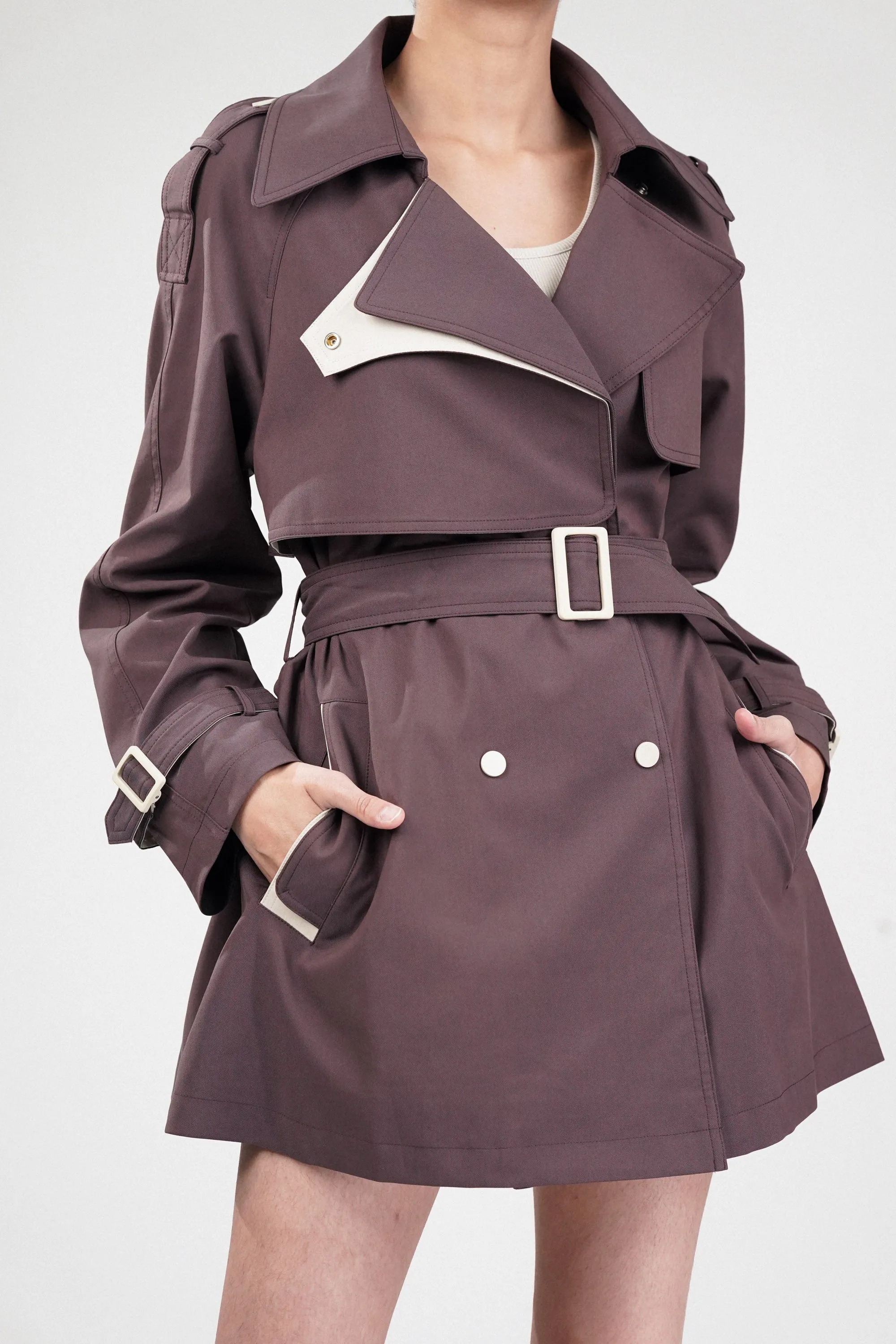 Mulberry Wine Trench Coat