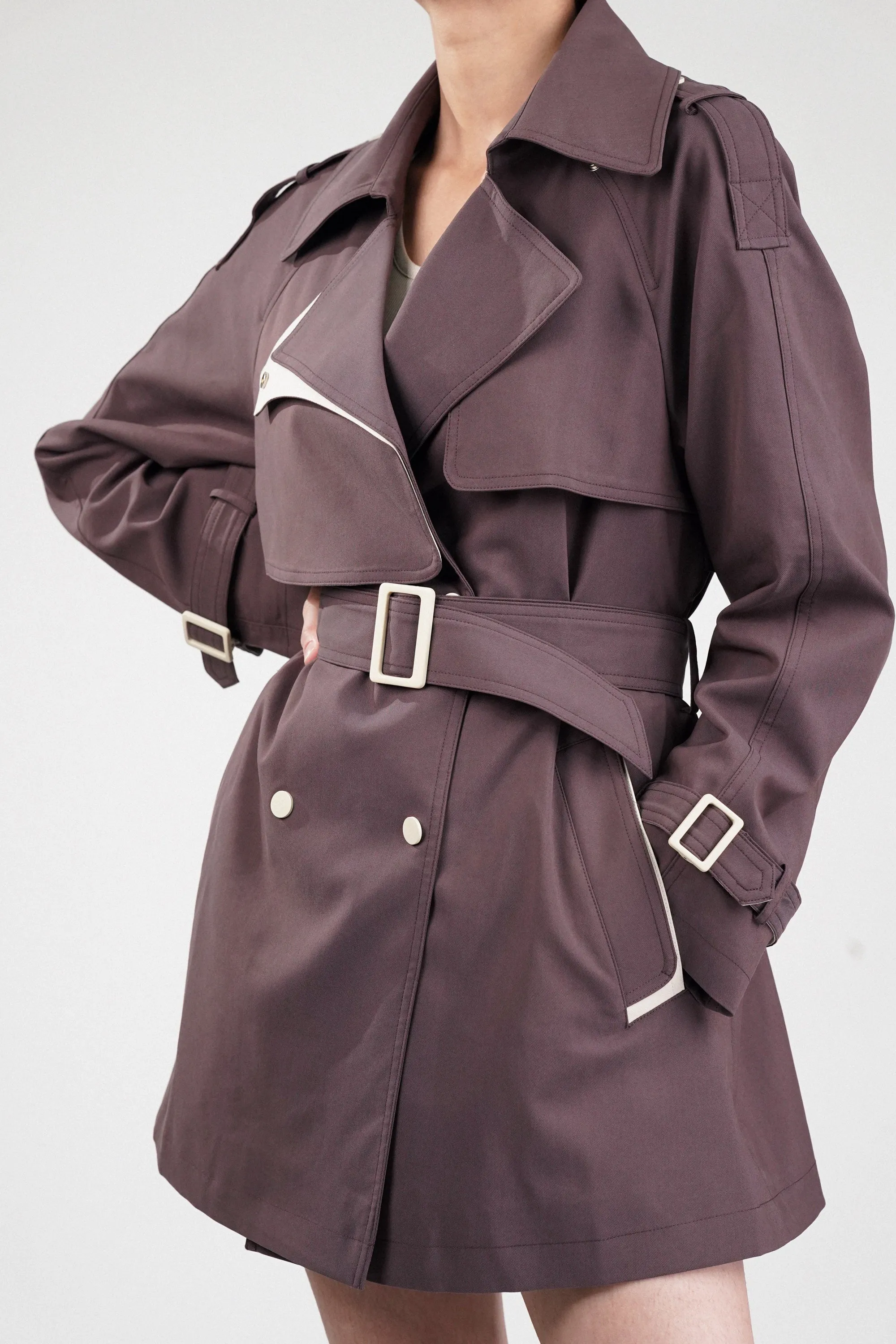 Mulberry Wine Trench Coat