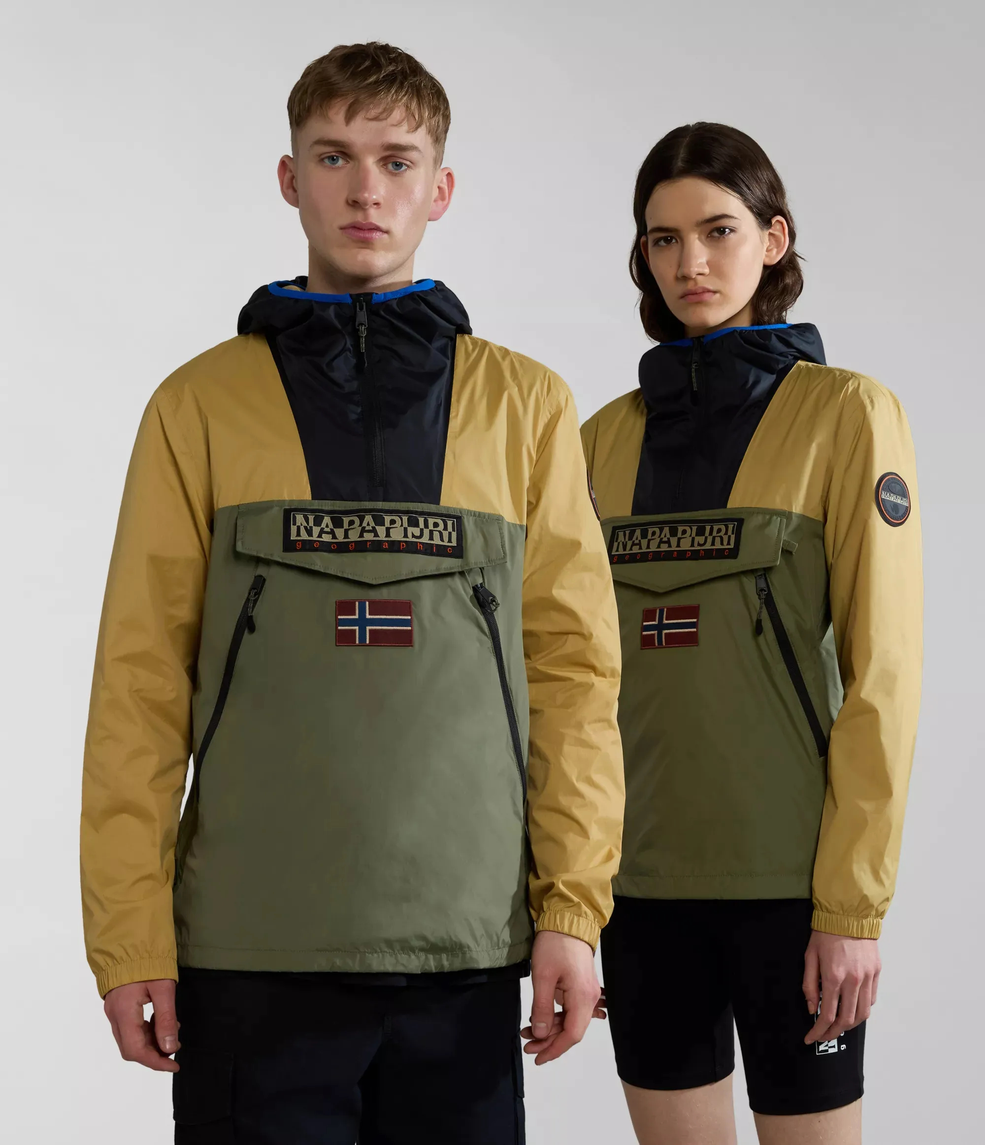 Napapijri Unisex Rainforest Ripstop Anorak Jacket Green/Beige | Buy Napapijri Unisex Rainforest Ripstop Anorak Jacket Green/Beige here | Outnorth