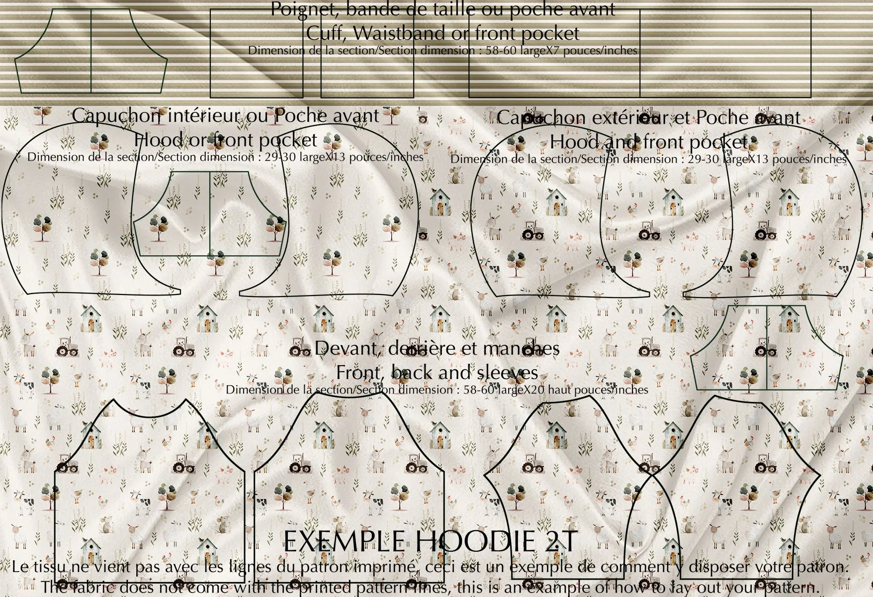 Panneau Multifonction pour Vêtements - Fermette fond beige