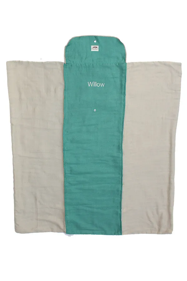 Personalized Baby Blanket - Organic Roly Blanket™ Emerald/Beige
