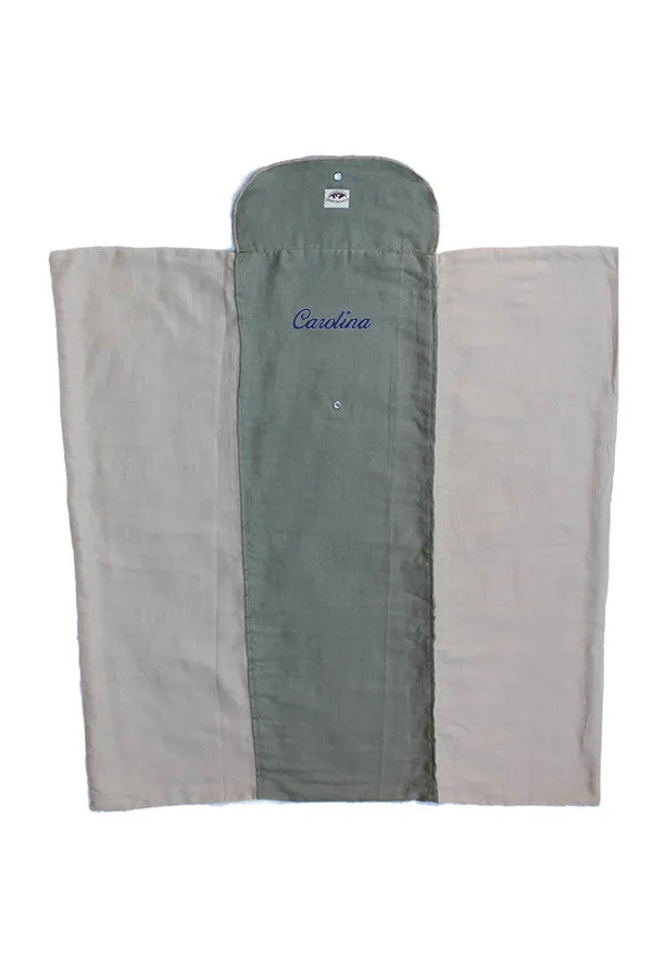 Personalized Baby Blanket - Organic Roly Blanket™ Olive Green/Beige