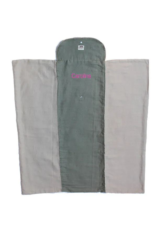 Personalized Baby Blanket - Organic Roly Blanket™ Olive Green/Beige