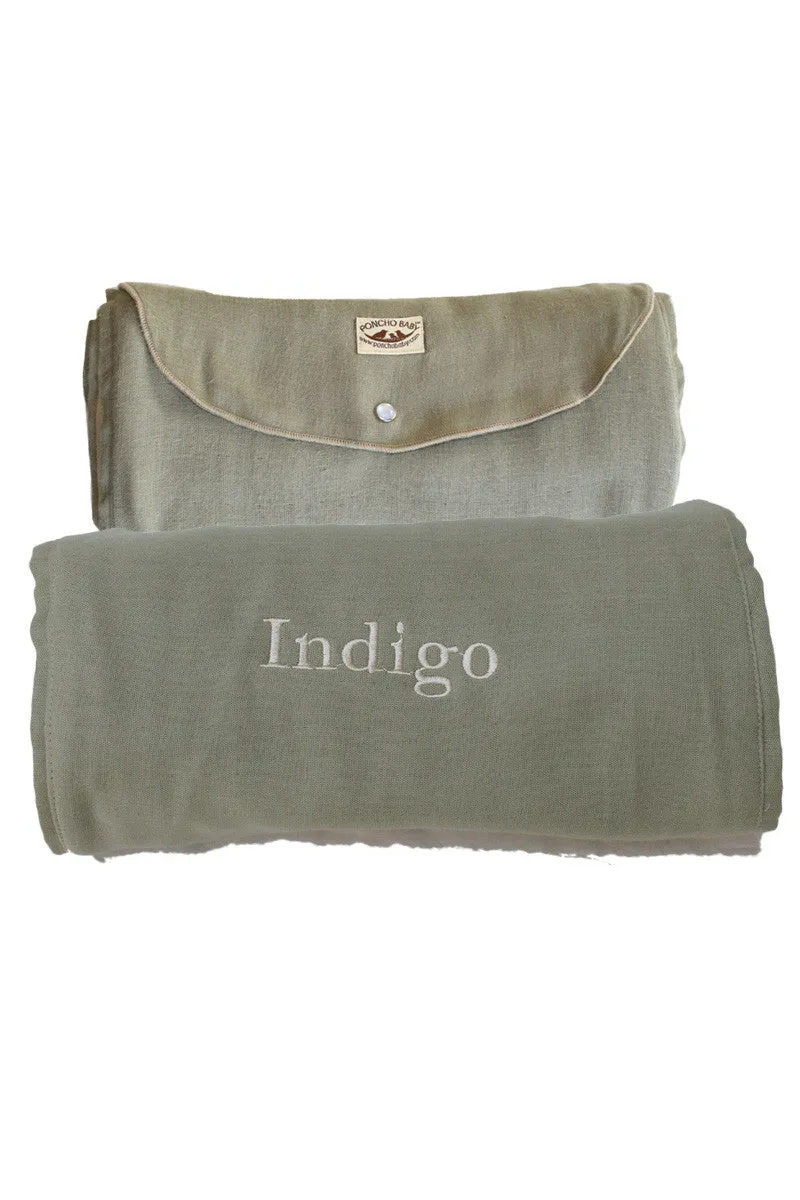 Personalized Baby Blanket - Organic Roly Blanket™ Olive Green/Beige