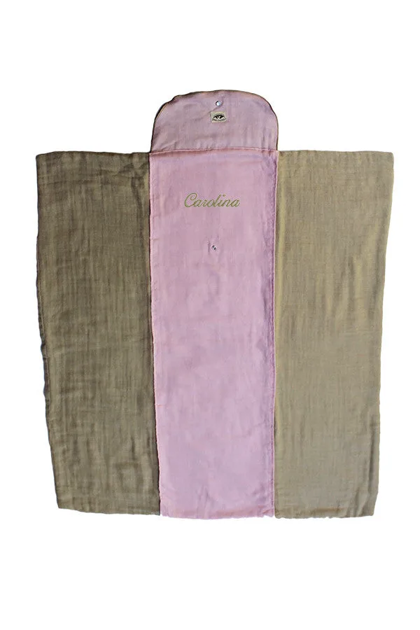 Personalized  Baby Blanket - Organic Roly Blanket™ Pink/Beige