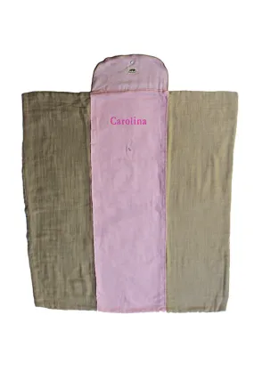 Personalized  Baby Blanket - Organic Roly Blanket™ Pink/Beige