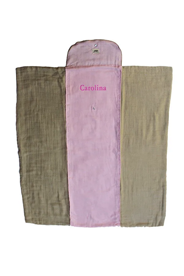 Personalized  Baby Blanket - Organic Roly Blanket™ Pink/Beige