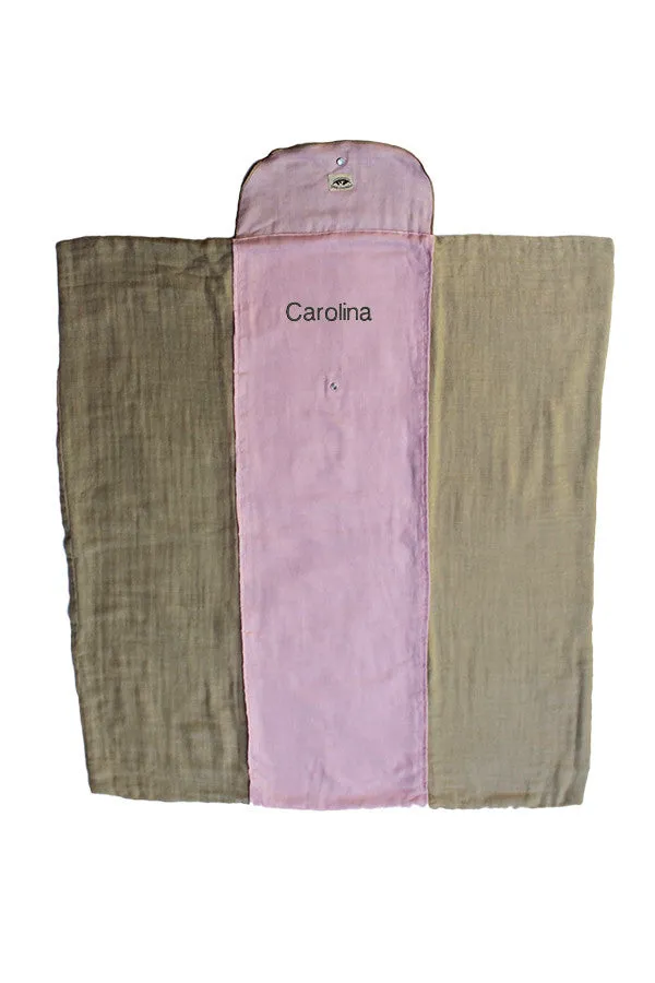 Personalized  Baby Blanket - Organic Roly Blanket™ Pink/Beige