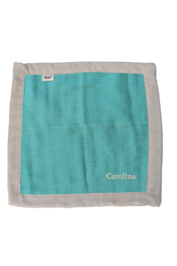 Personalized Security Blanket - Organic Lovey Blanky™ Emerald/Beige