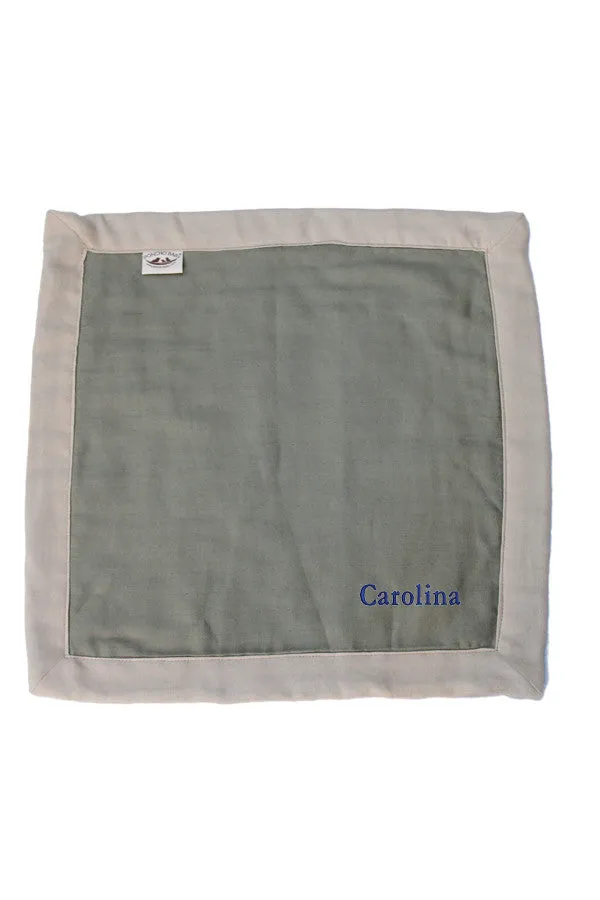 Personalized Security Blanket - Organic Lovey Blanky™ Olive/Beige