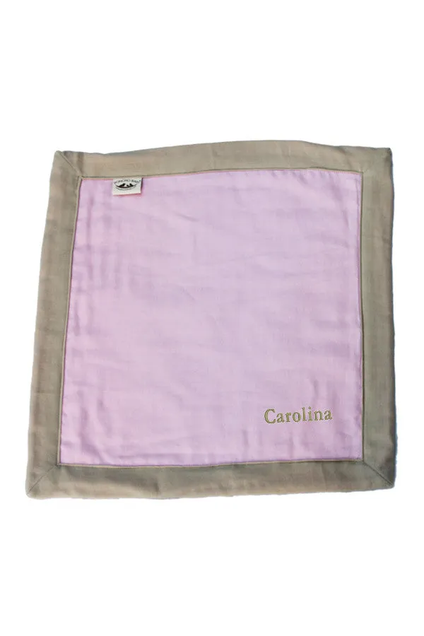Personalized Security Blanket - Organic Lovey Blanky™ Pink/Beige
