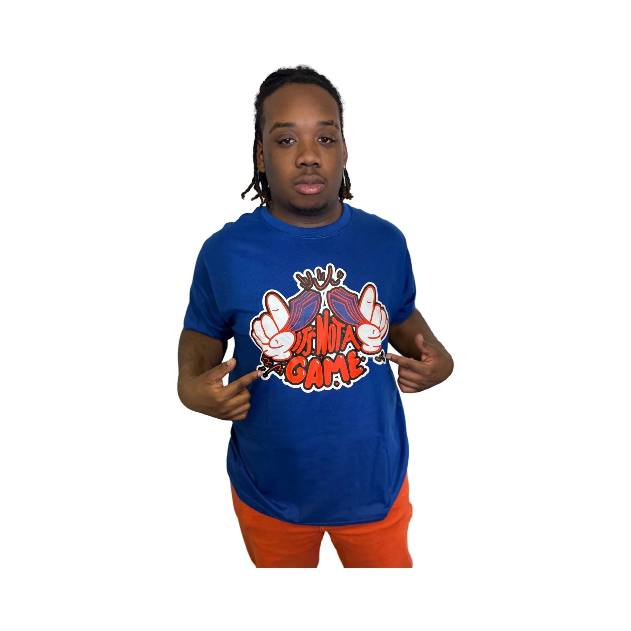 "Royal Blue Custom Graphic T-Shirt for Streetwear"