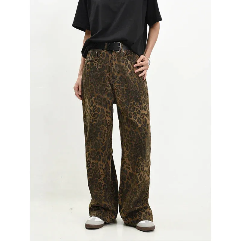 Retro High Waist Straight Hip-hop Printed Pants