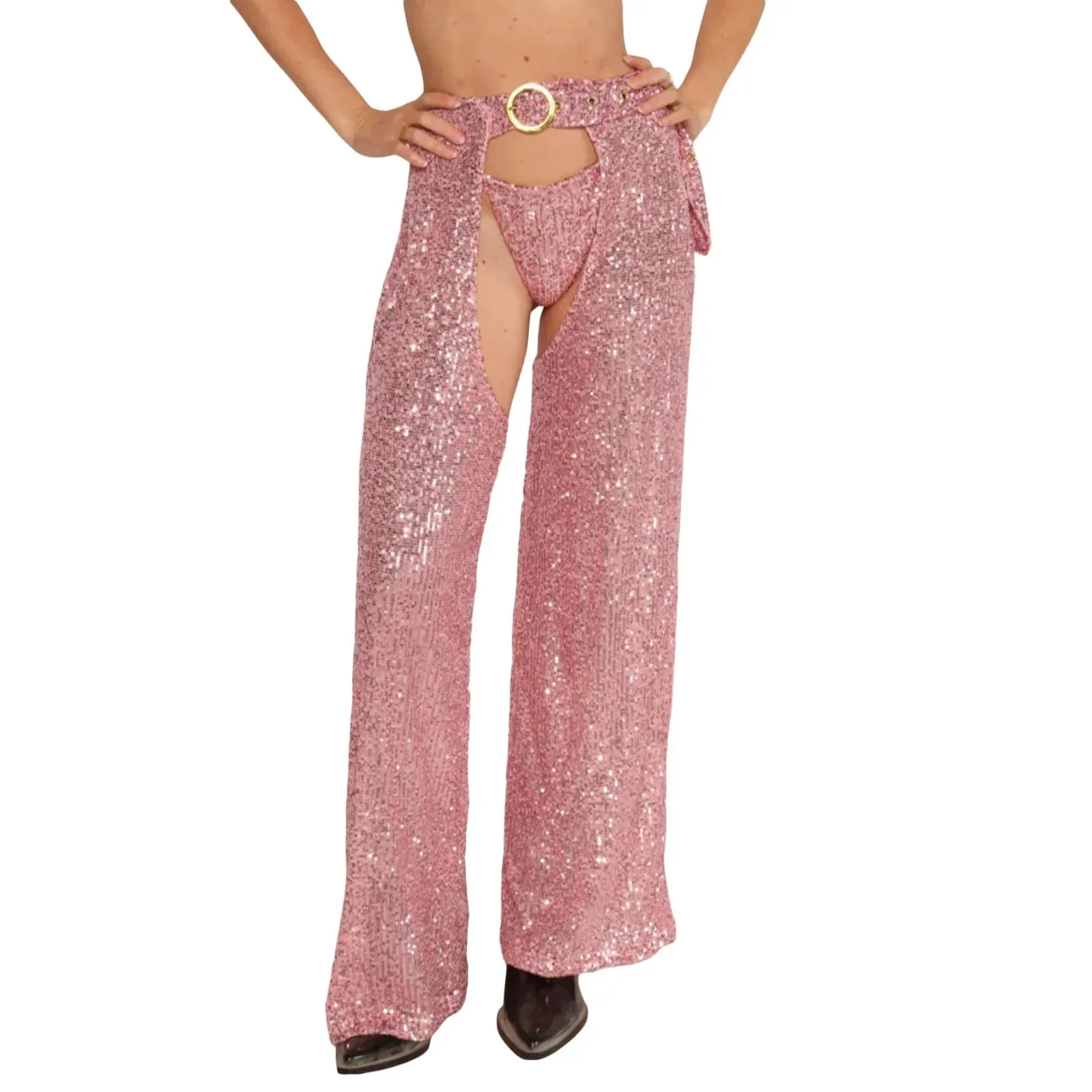 Sexy Open Sparkly Glitter Fashion Club Party Sequin Pants