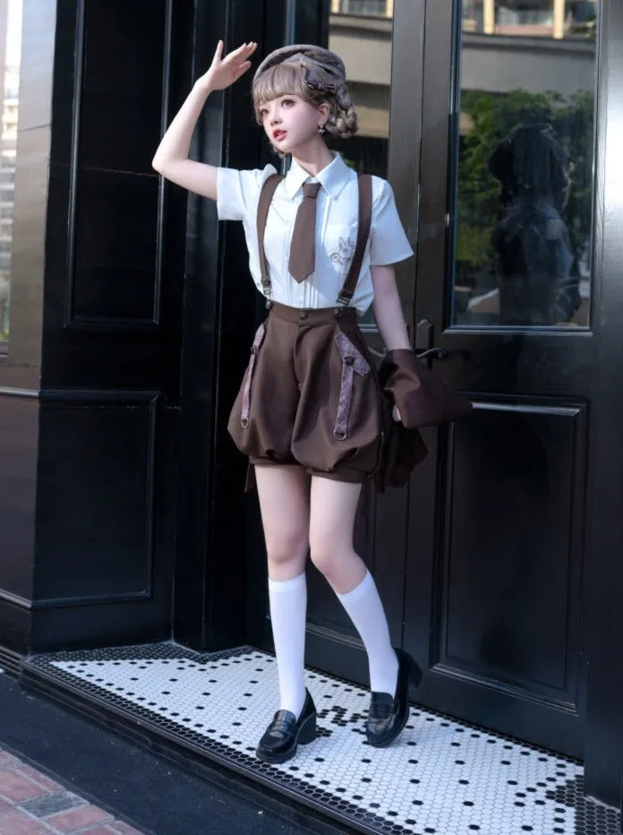 Shirt Vest Pants   Boy Brown Balloon Retro