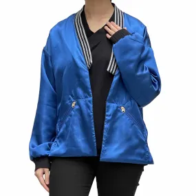 Short Reversible Kimono Jacket, Black/Electric Blue