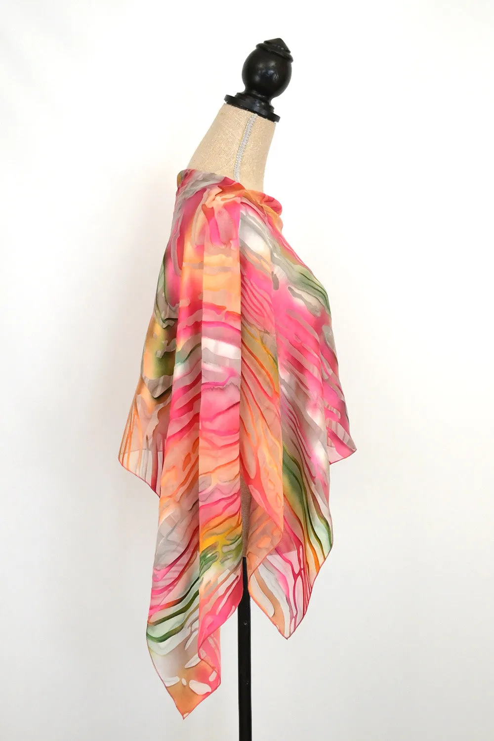 Silk-Satin Poncho Coverup | 19" Depth