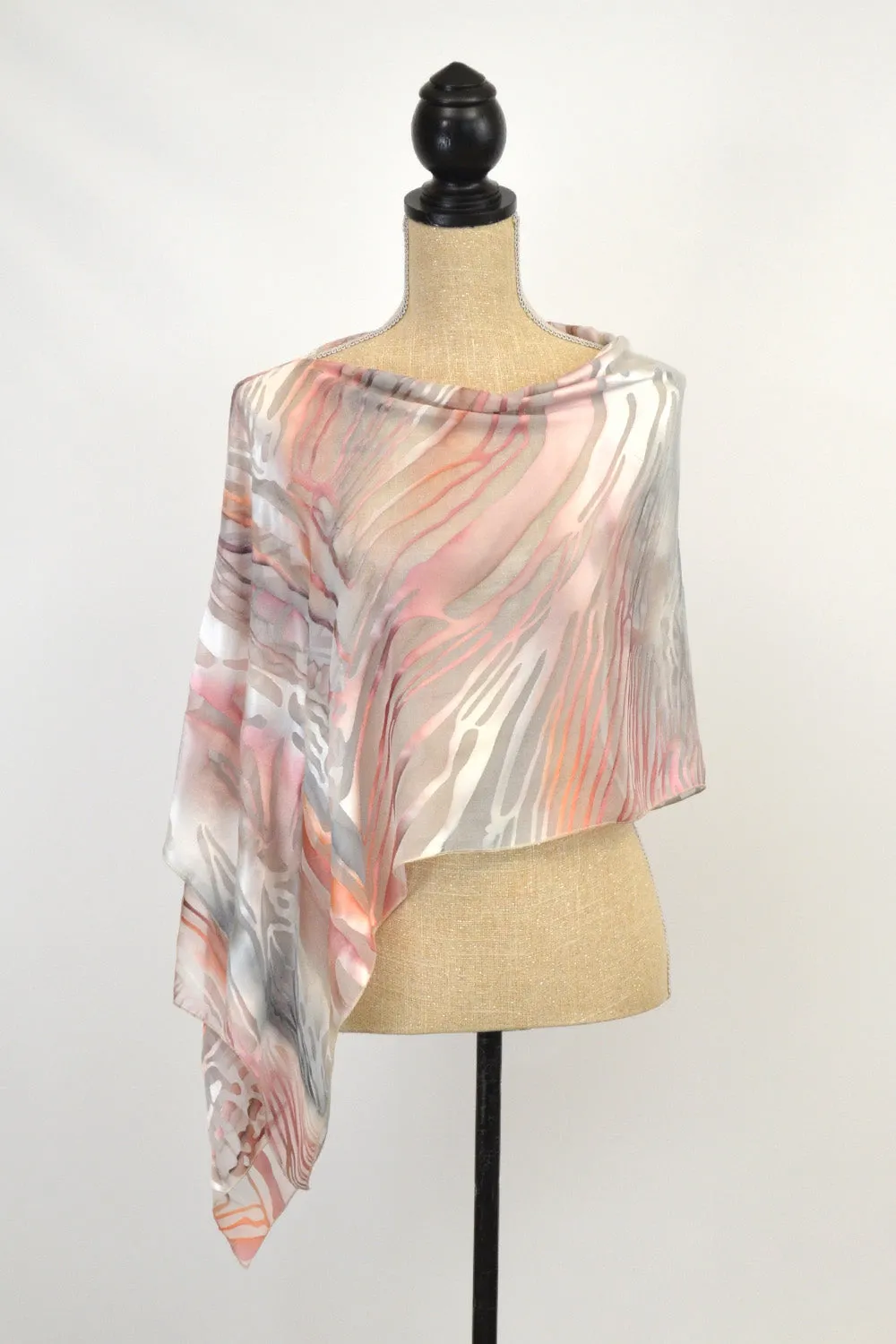 Silk-Satin Poncho Coverup | 19" Depth