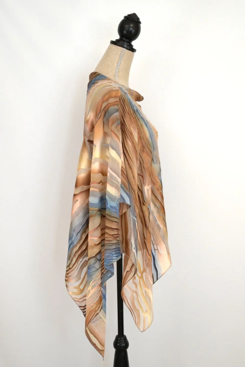 Silk-Satin Poncho Coverup | 25" Depth