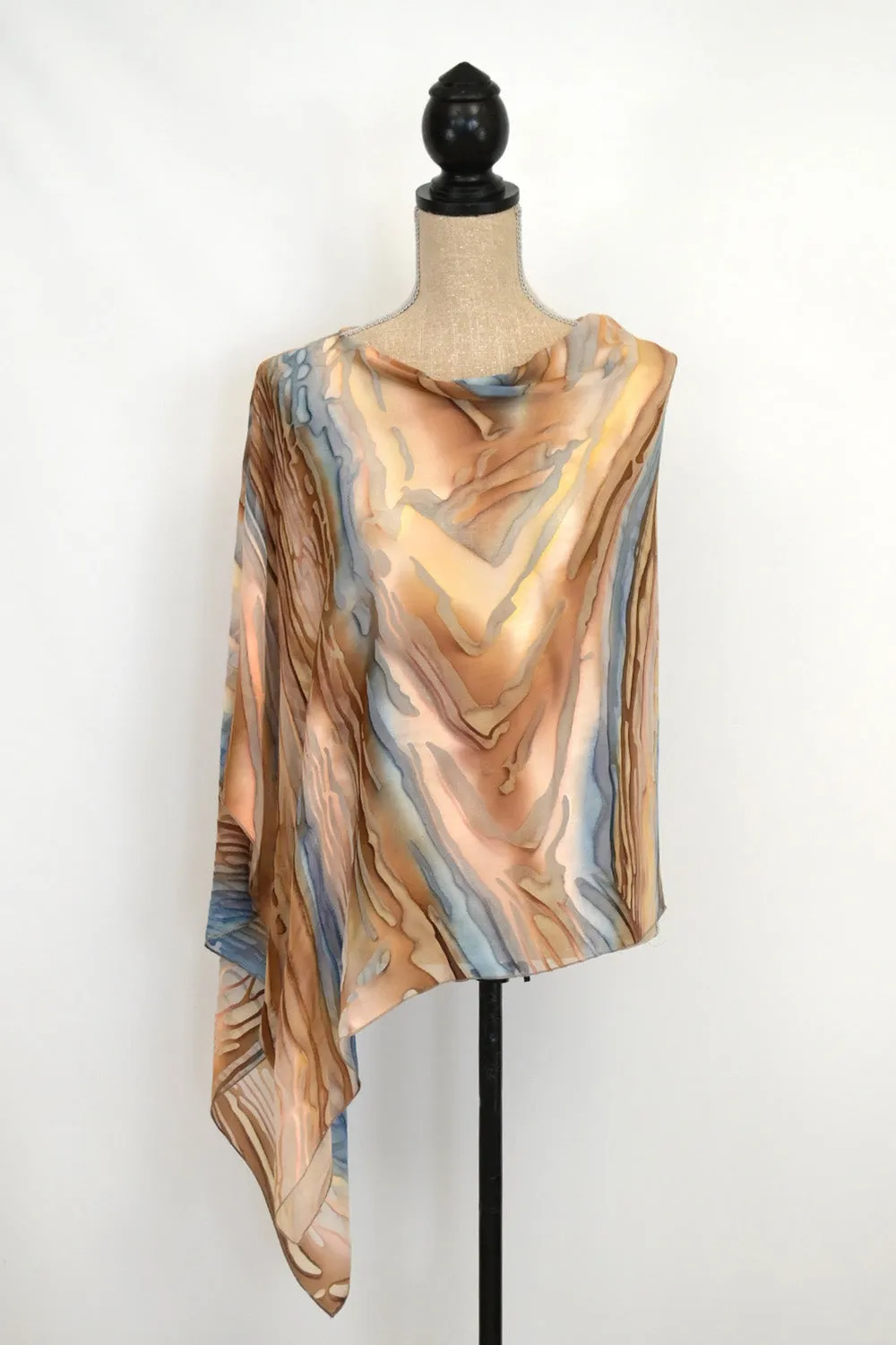 Silk-Satin Poncho Coverup | 25" Depth
