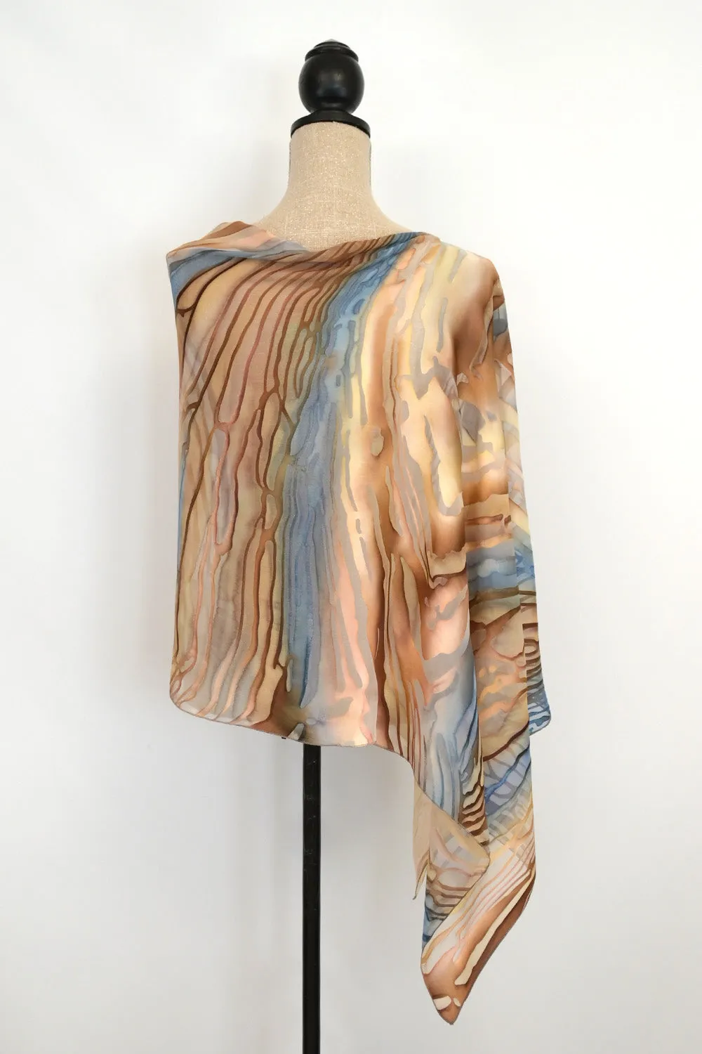 Silk-Satin Poncho Coverup | 25" Depth