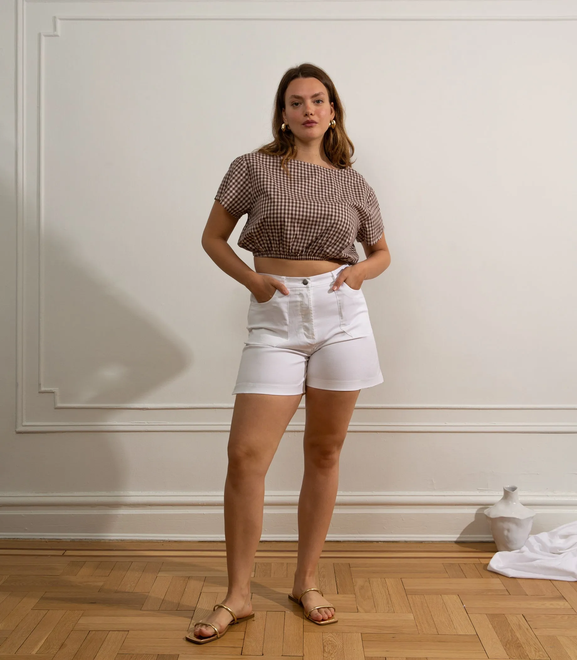 Simone High Waist Shorts - White