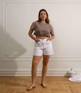 Simone High Waist Shorts - White