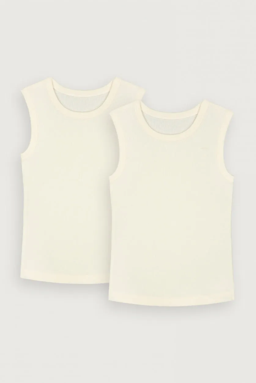 Sleeveless Vest 2-pack | Cream