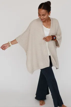 So Deserving Knit Ruana - Oatmeal