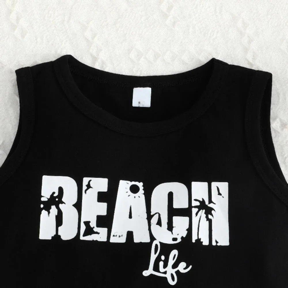Summer Boys New Sleeveless Vest Shorts Set Wholesale Baby Clothes