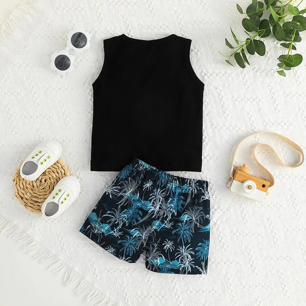 Summer Boys New Sleeveless Vest Shorts Set Wholesale Baby Clothes