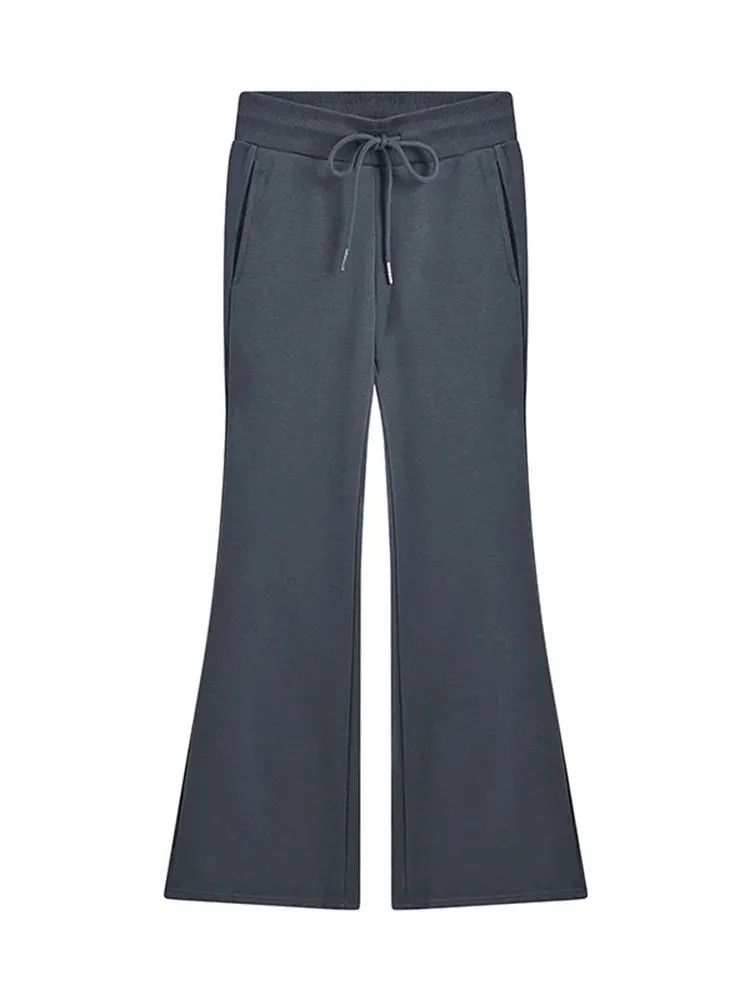 Sweatpants Low-waisted Black Grey Drawstring Flare Streetwear High Quality Pants