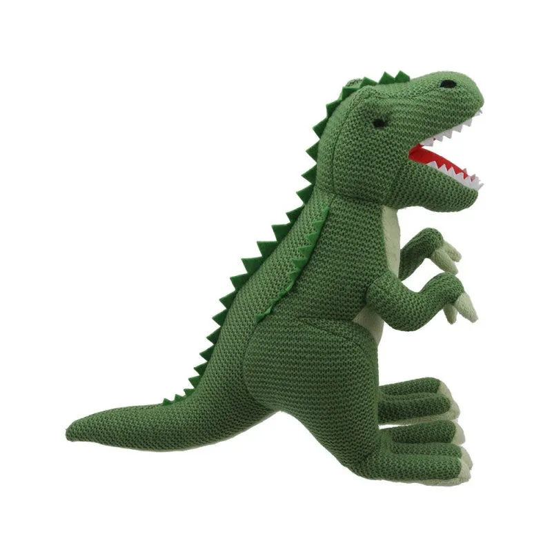 T-Rex Soft Toy (Medium Green) -  Wilberry Knitted