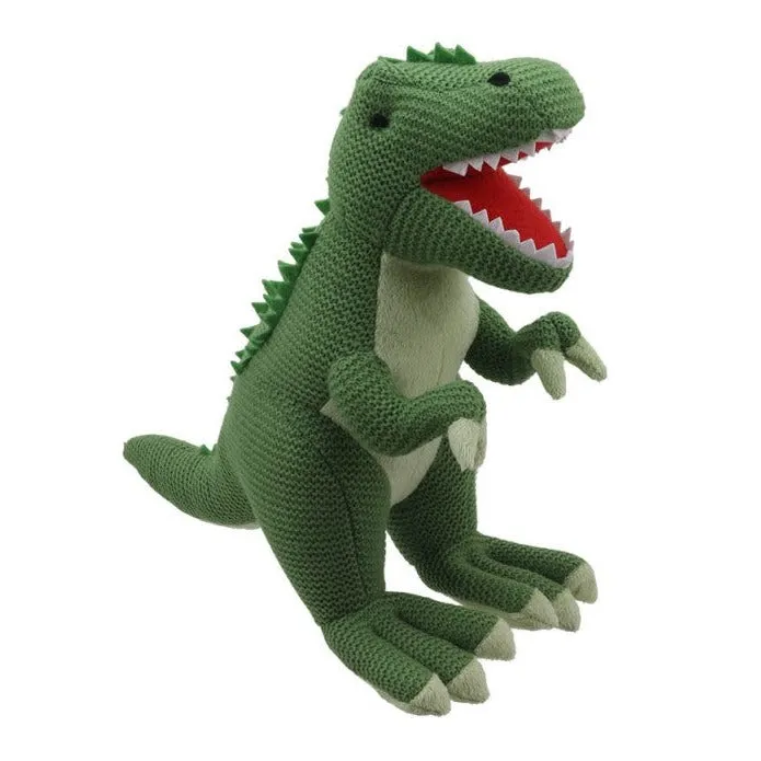 T-Rex Soft Toy (Medium Green) -  Wilberry Knitted