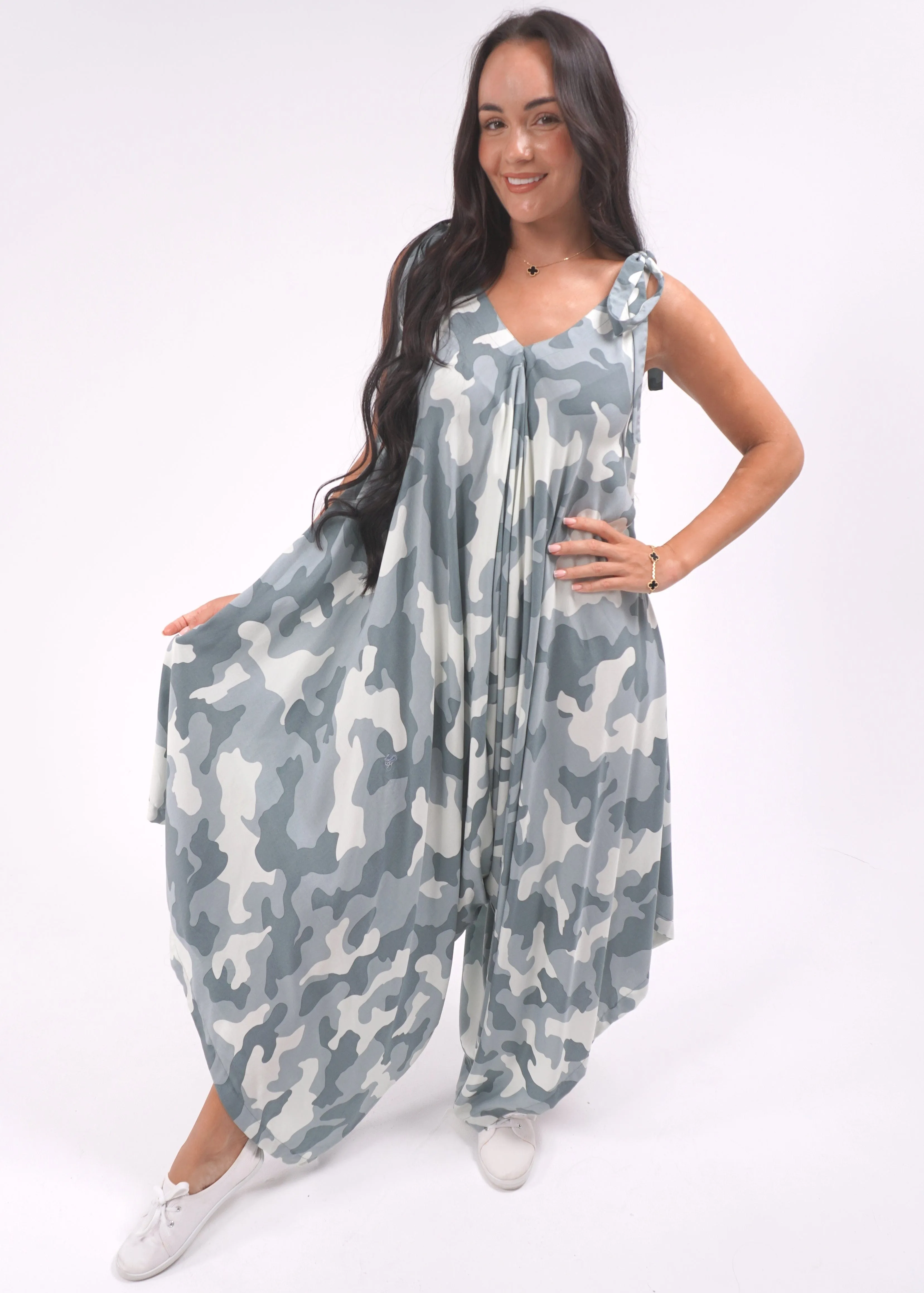 The Harem Jumpsuit - Army Camo