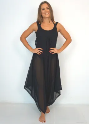 The Harem Jumpsuit - Black Chiffon