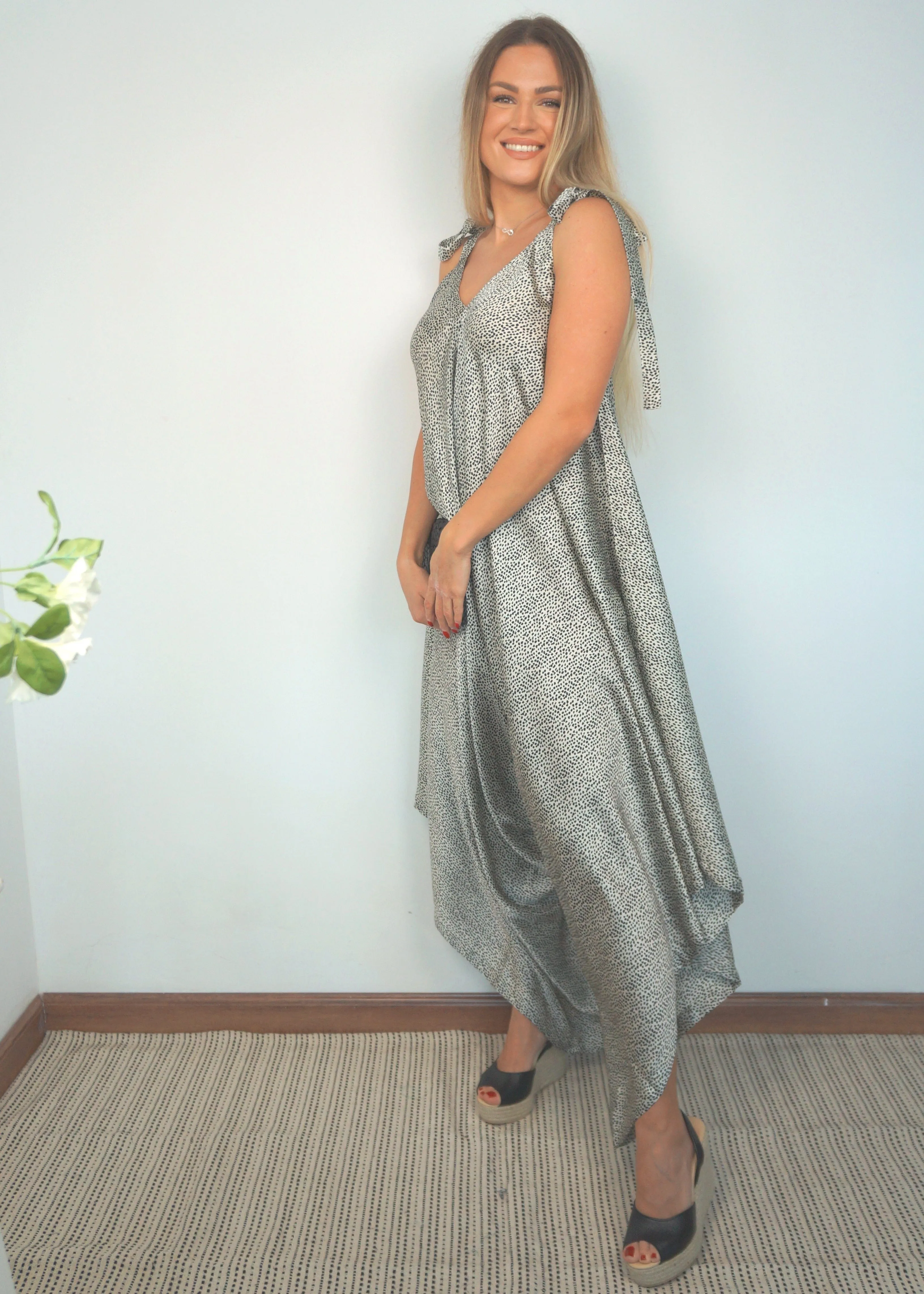 The Harem Jumpsuit - Champagne Leopard