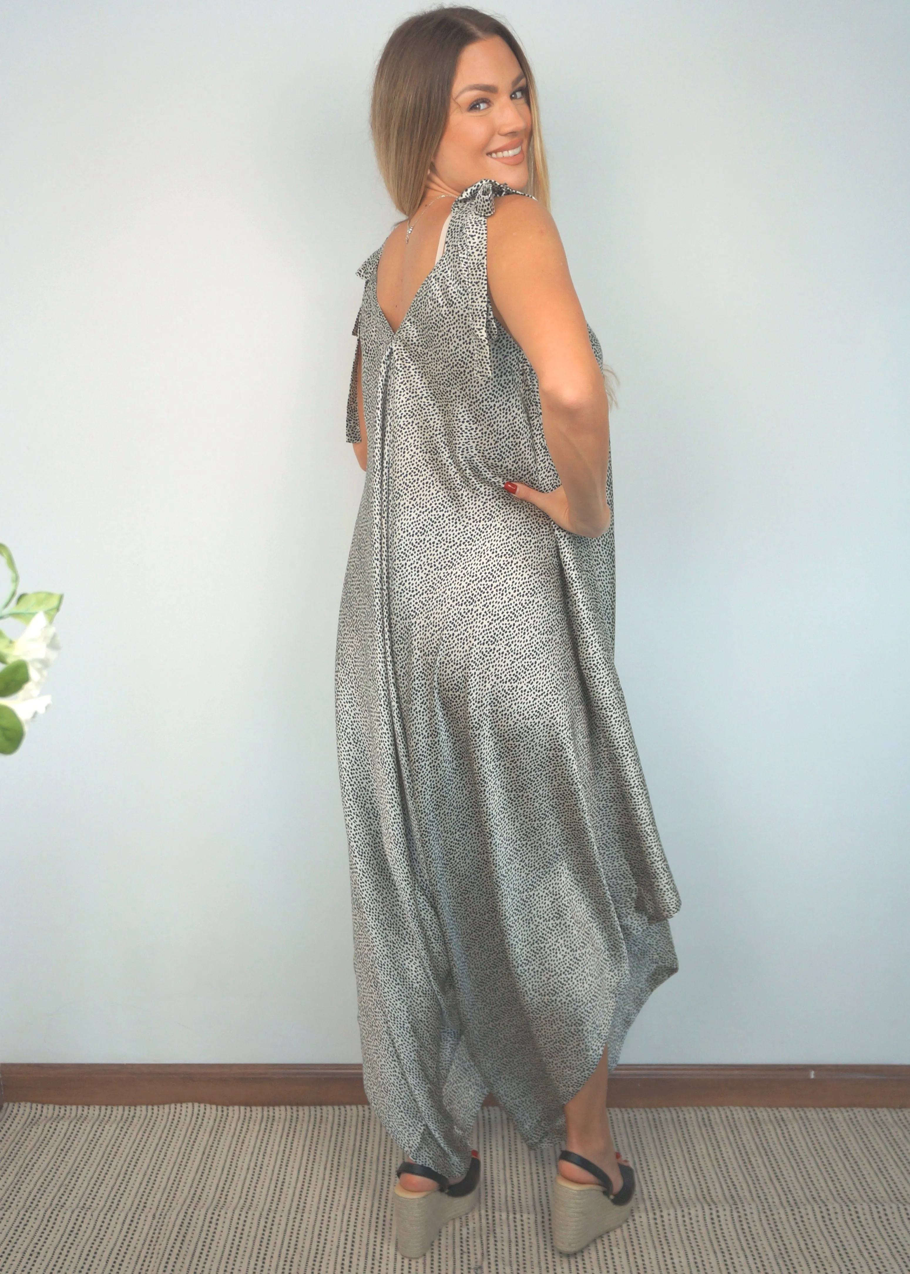 The Harem Jumpsuit - Champagne Leopard