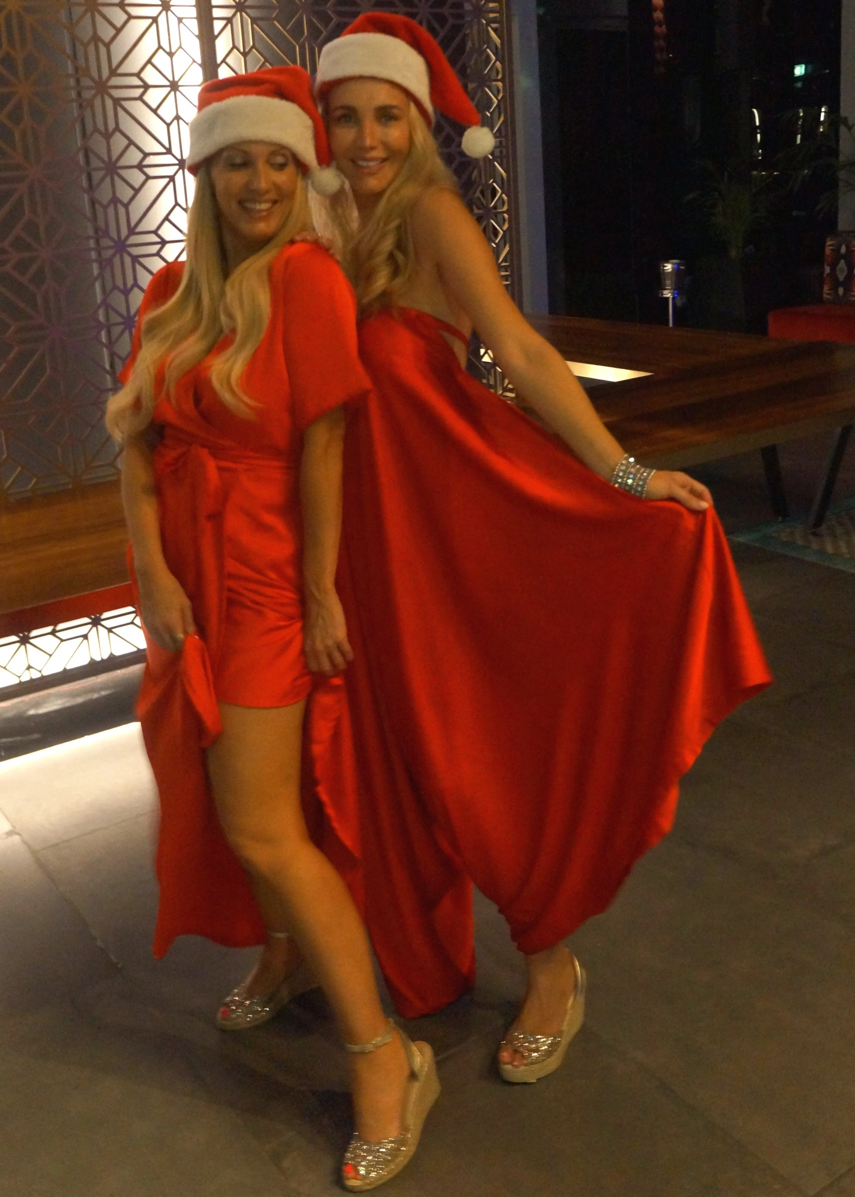 The Harem Jumpsuit - Christmas Red Satin