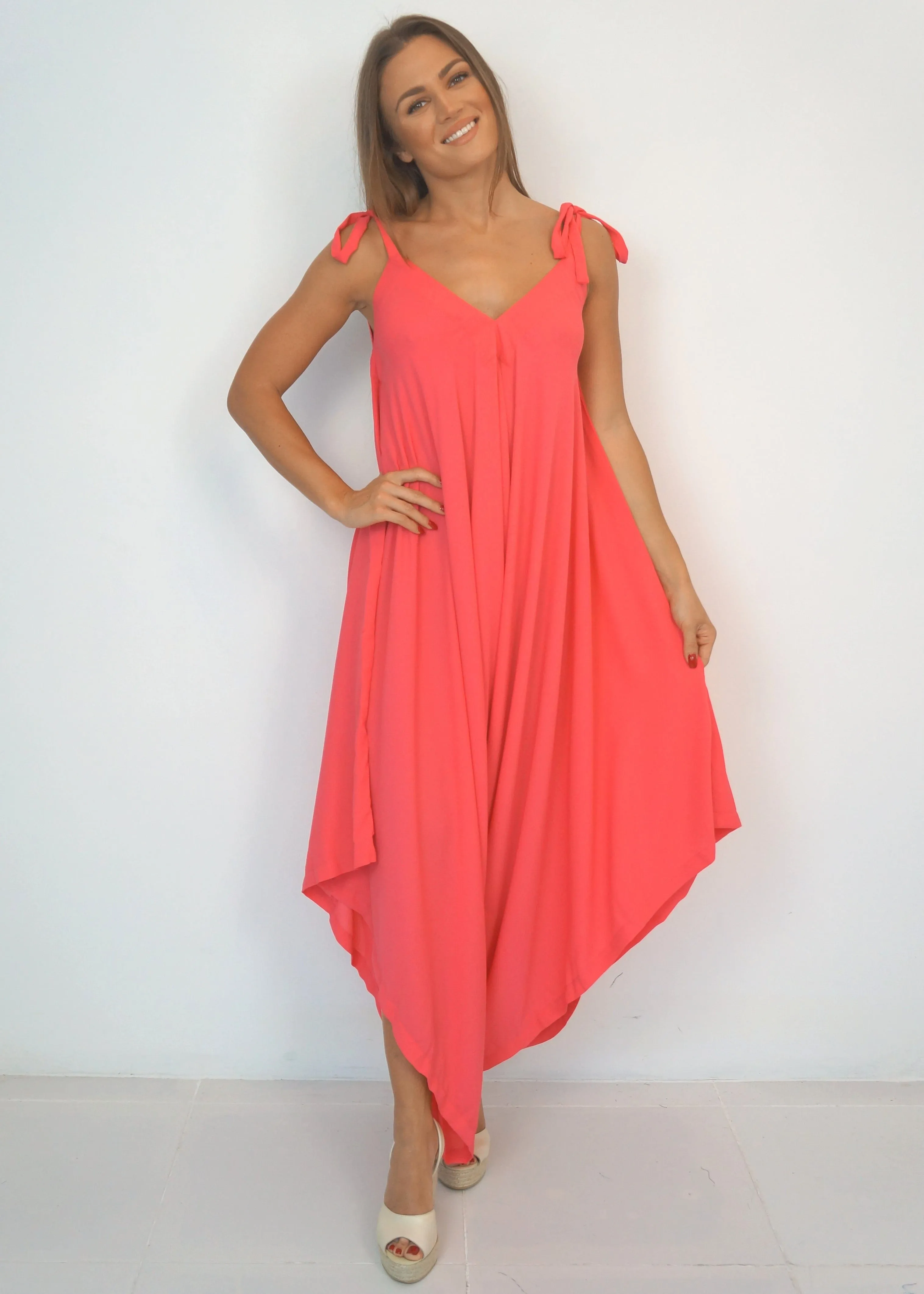 The Harem Jumpsuit - Cy Coral