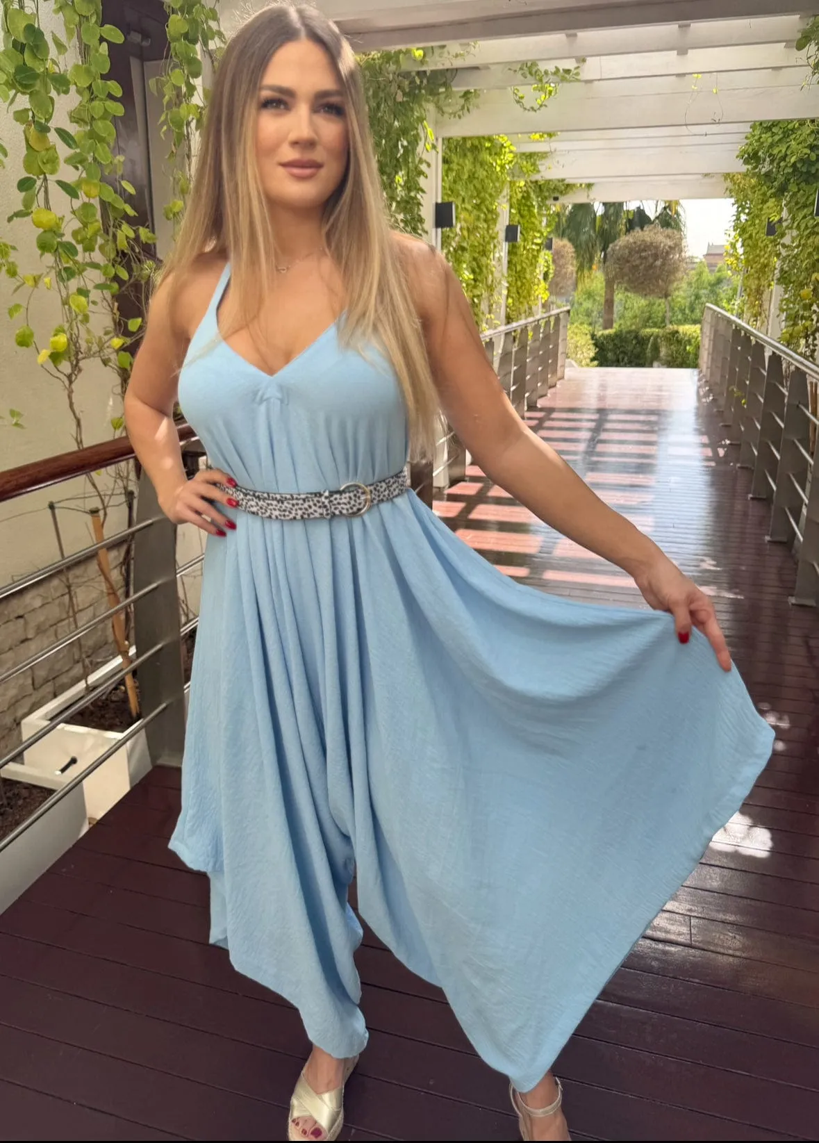 The Harem Jumpsuit - Cy Sky Blue